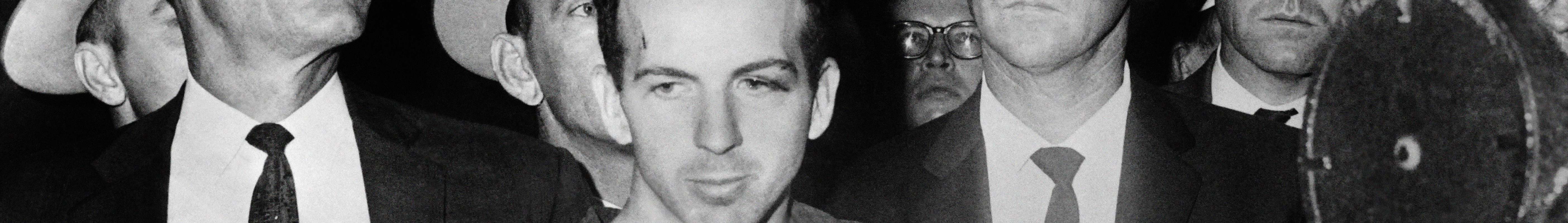 President John F. Kennedy's murderer Lee Harvey Oswald during a press conference after his arrest in Dallas.