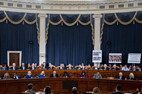 The U.S. House Judiciary Committee meets to consider articles of impeachment against President Donald Trump at the Longworth House Office Building on Thursday December 12, 2019 in Washington, DC.
