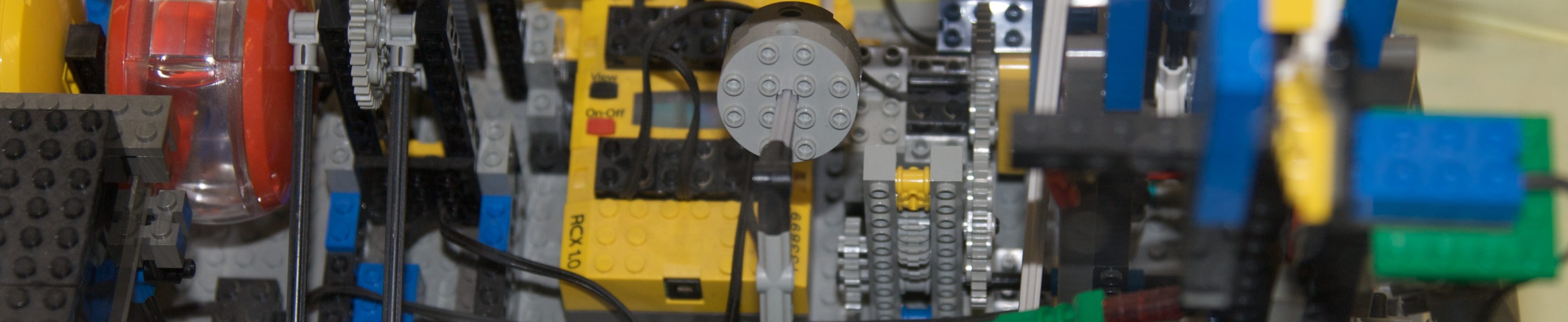 A Lego Rube Goldberg machine at the Maker Faire 2009 in San Mateo, California.