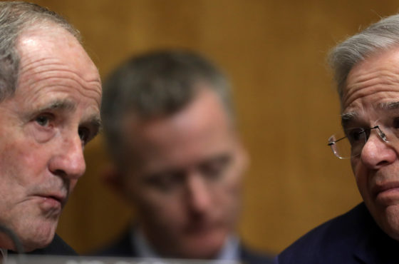Senate Foreign Relations Committee Chairman James Risch (R-ID) (L) and ranking member Sen. Robert Menendez (D-NJ)