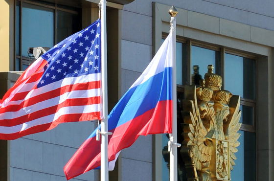 Russian and US flags