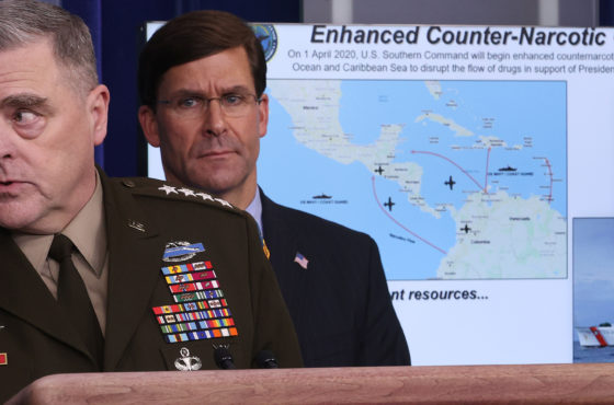 Chairman of the Joint Chiefs of Staff Gen. Mark Milley speaks about military operations flanked by Defense Secretary Mark Esper during the daily White House coronavirus press briefing April 1, 2020 in Washington, DC.