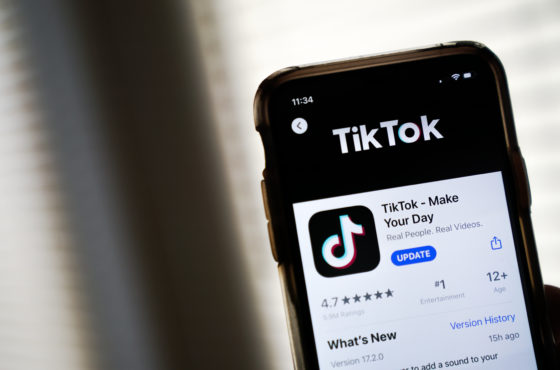 The TikTok app showed on an Apple iPhone.