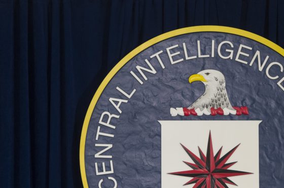 The seal of the Central Intelligence Agency (CIA) and an America flag is seen at CIA Headquarters in Langley, Virginia, April 13, 2016.