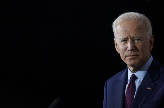 Democratic presidential candidate and former U.S. Vice President Joe Biden delivers remarks about White Nationalism during a campaign press conference on August 7, 2019 in Burlington, Iowa.