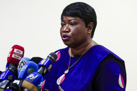 The International Criminal Court's prosecutor Fatou Bensouda gives a press conference in Sudan's capital Khartoum on October 20, 2020, at the conclusion of her five-day visit to the country.