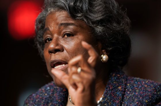 Linda Thomas-Greenfield appears before the Senate Foreign Relations Committee hearing on her nomination to be the United States Ambassador to the United Nations, on Capitol Hill in Washington, DC, on January 27, 2021.