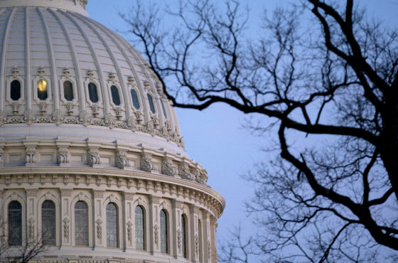 The U.S. Capitol dome at dusk on April 13, 2021 in Washington, DC.