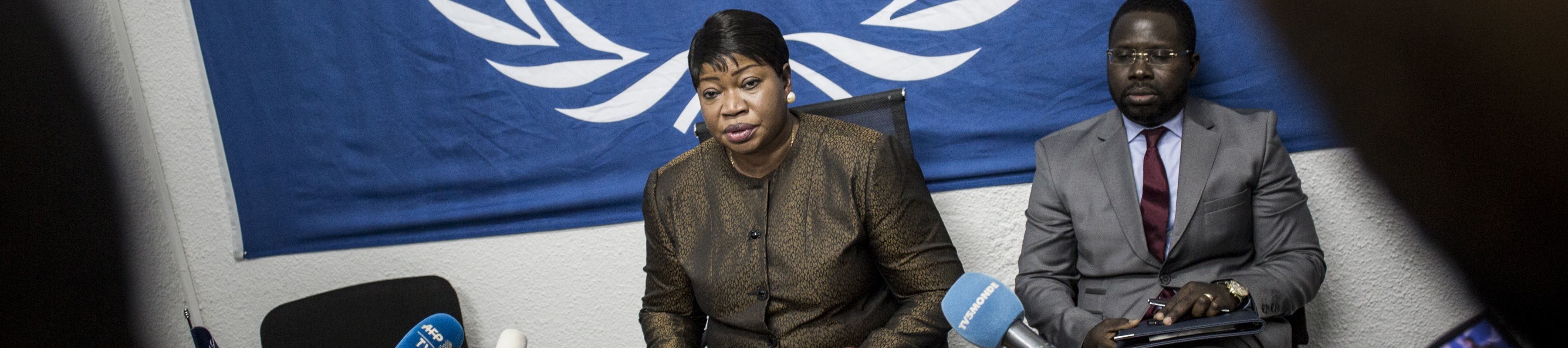 The International Criminal Court's (ICC) chief prosecutor, Fatou Bensouda, holds a press conference during her visit to look into allegations of extreme violence on May 3, 2018 in Kinshasa.