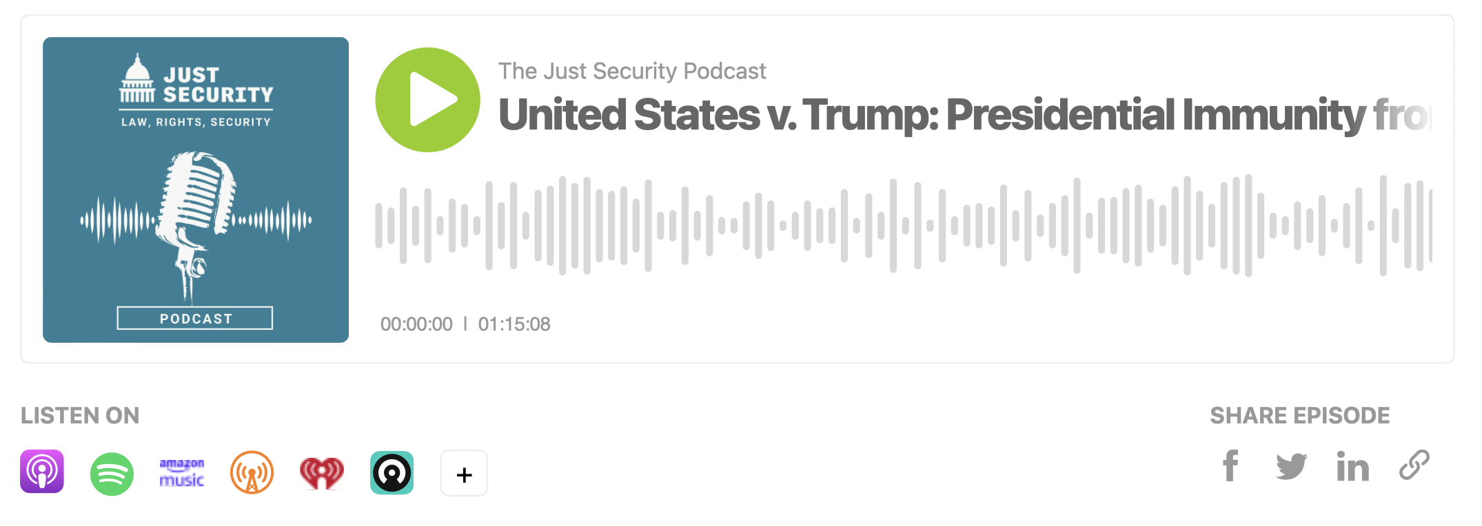 The Just Security Podcast: United States v. Trump: Presidential Immunity from Criminal Conduct - Vimarsana News
